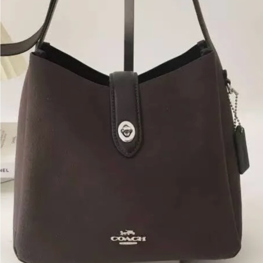 Coach Brown Leather Shoulder Bag with Crescent Silhouette